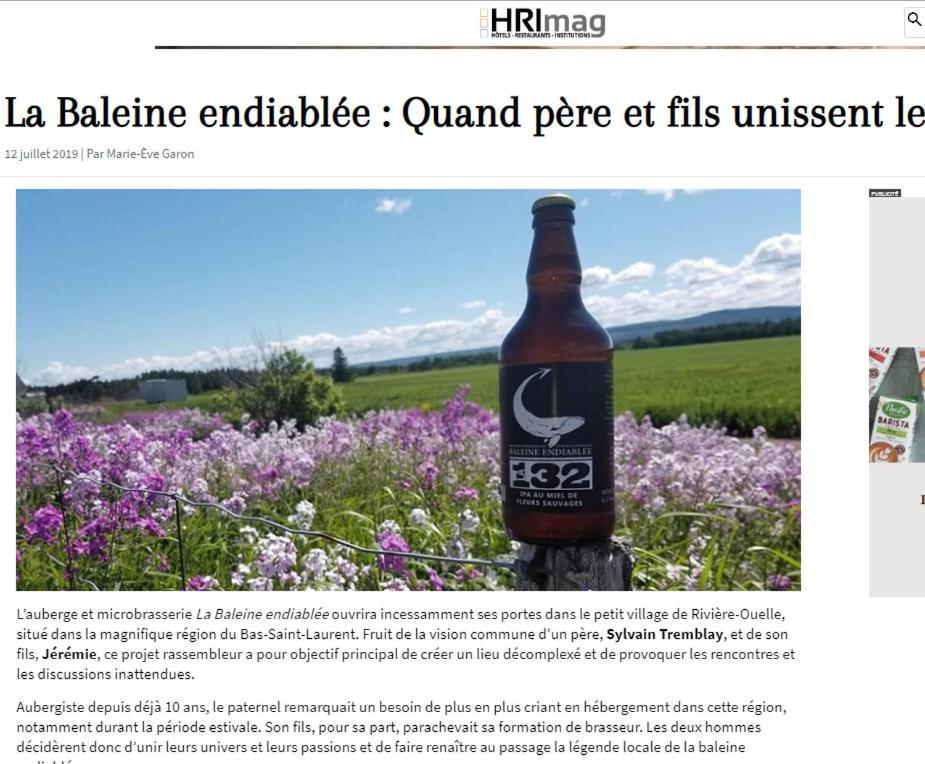 La Baleine Endiablee Microbrasserie Riviere-Ouelle Exterior photo